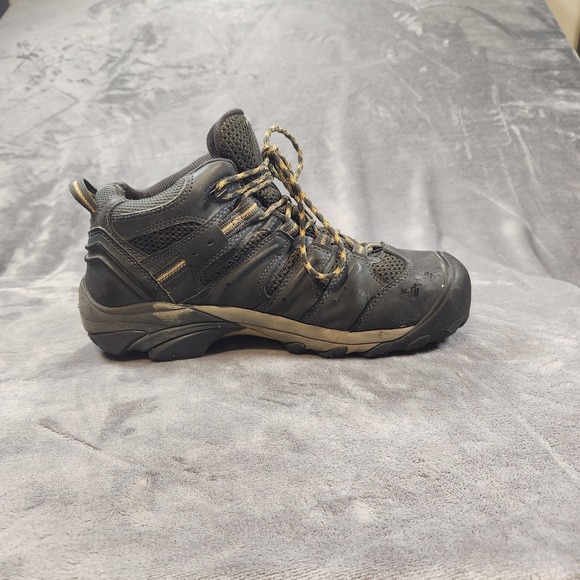 Keen Boots Mens 11 Gray Utility Lansing Mid Waterproof Steel Toe Work Hiker